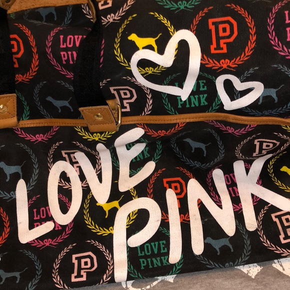 VS PINK Vintage Style Monogram Duffel Bag RARE - Picture 2 of 15